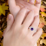 Two Piece Round Natural Stone Bridal Ring