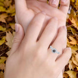 Art Deco Round Natural Stone Twisted Ring