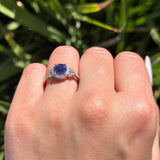 Art Deco Ring Round Natural Stone Beaded Ring