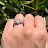 Art Deco Ring Round Natural Stone Beaded Ring