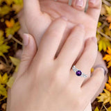 Art Deco Round Natural Stone Beaded Ring