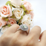 Vintage Style Round Natural Stone Cocktail Ring