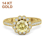 Round Flower Vintage Style Gold Ring