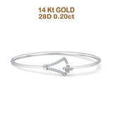14K Gold 2.11mm Inter Quartet Bangle Bracelet Round Natural Diamond