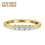Five Stone Ring Stackable Band