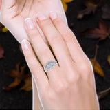 Two Piece Round Natural Stone Bridal Ring
