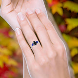 Three Stone Oval Natural Stone Trio Ring