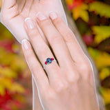 Three Stone Oval Natural Stone Trio Ring