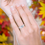 Three Stone Round Natural Stone Ring