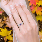 Vintage Style Round Natural Stone Trinity Ring