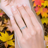 Vintage Style Round Natural Stone Trinity Ring