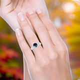Art Deco Round Natural Stone Stackable Ring