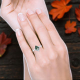 Pear Teardrop Natural Stone Floral Ring