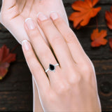 Pear Teardrop Natural Stone Floral Ring