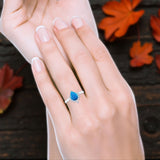 Pear Teardrop Natural Stone Floral Ring