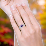 Art Deco Round Natural Stone Wedding Ring