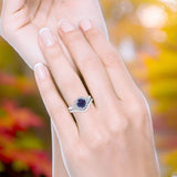 Two Piece Round Natural Stone Cluster Ring