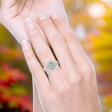 Two Piece Round Natural Stone Cluster Ring
