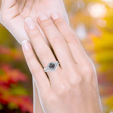 Two Piece Round Natural Stone Cluster Ring