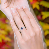 Pear Teardrop Natural Stone Floral Ring