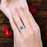 Pear Teardrop Natural Stone Wedding Ring