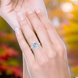 Art Deco Round Natural Stone Floral Ring