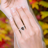 Pear Teardrop Natural Stone Halo Ring