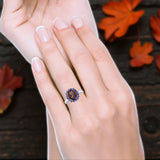 Art Deco Oval Natural Stone Ring
