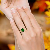 Solitaire Engagement Ring Oval Simulated Cubic Zirconia 925 Sterling Silver