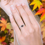 Art Deco Oval Natural Stone Solitaire Ring