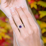 Two Piece Round Natural Stone Bridal Ring