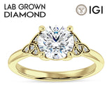 IGI Certified Round 2 Carat Lab Grown Diamond Trinity Ring