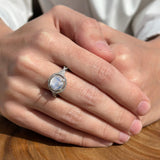 Round Halo Twisted Split Shank Diamond Gold Ring