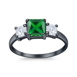 Princess Cut Engagement Ring Simulated Cubic Zirconia 925 Sterling Silver