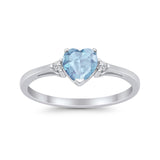 Wedding Heart Promise Ring Simulated Cubic Zirconia 925 Sterling Silver