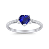Wedding Heart Promise Ring Simulated Cubic Zirconia 925 Sterling Silver