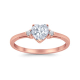 Wedding Heart Promise Ring Simulated Cubic Zirconia 925 Sterling Silver