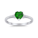 Wedding Heart Promise Ring Simulated Cubic Zirconia 925 Sterling Silver