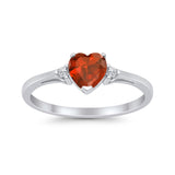 Wedding Heart Promise Ring Simulated Cubic Zirconia 925 Sterling Silver