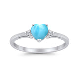 Wedding Heart Promise Ring Simulated Cubic Zirconia 925 Sterling Silver