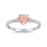 Wedding Heart Promise Ring Simulated Cubic Zirconia 925 Sterling Silver