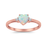 Wedding Heart Promise Ring Simulated Cubic Zirconia 925 Sterling Silver
