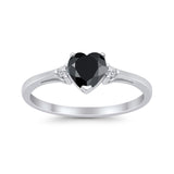 Wedding Heart Promise Ring Simulated Cubic Zirconia 925 Sterling Silver