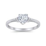 Wedding Heart Promise Ring Simulated Cubic Zirconia 925 Sterling Silver