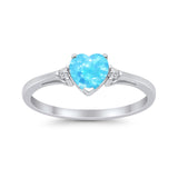 Wedding Heart Promise Ring Simulated Cubic Zirconia 925 Sterling Silver