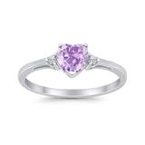 Wedding Heart Promise Ring Simulated Cubic Zirconia 925 Sterling Silver