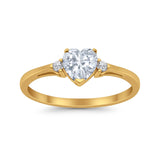 Wedding Heart Promise Ring Simulated Cubic Zirconia 925 Sterling Silver