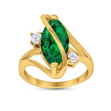 Swirl Fashion Ring Marquise Round Simulated Cubic Zirconia 925 Sterling Silver