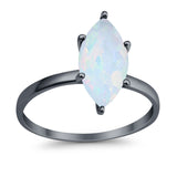 Solitaire Wedding Ring Marquise Simulated Cubic Zirconia 925 Sterling Silver