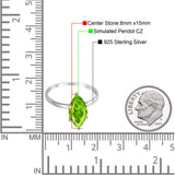 Solitaire Wedding Ring Marquise Simulated Cubic Zirconia 925 Sterling Silver